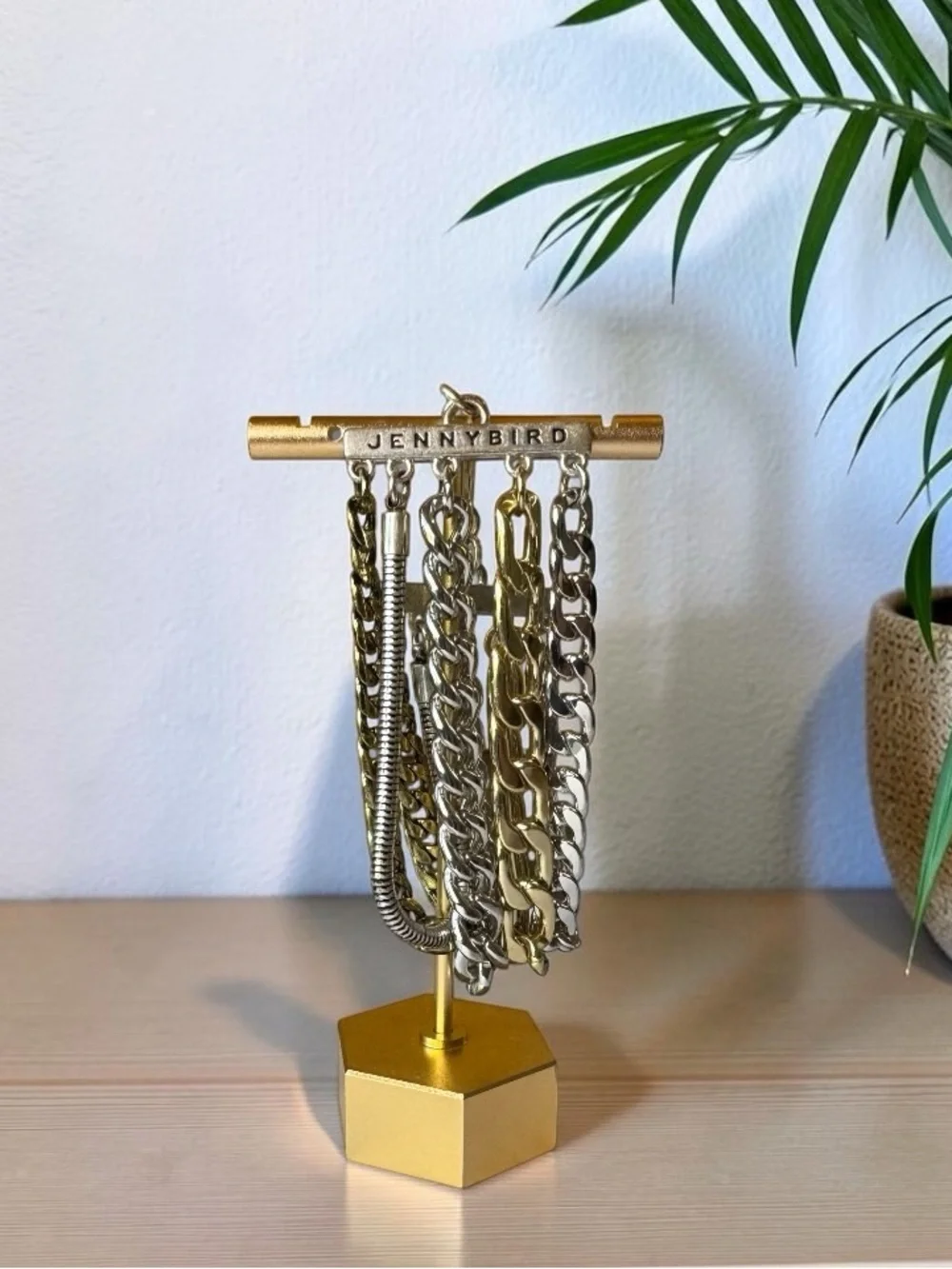 Jenny Bird Mixed Metal Multi Chain Statement Bracelet Gold Silver Adjustable